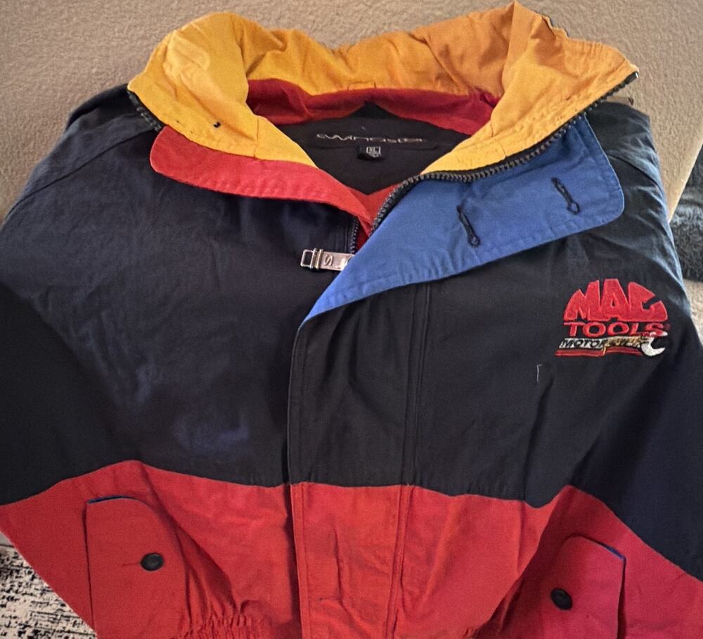 Swingster Auto Racing Jacket XL Black Red Blue Yellow Mac Tools Motorsports